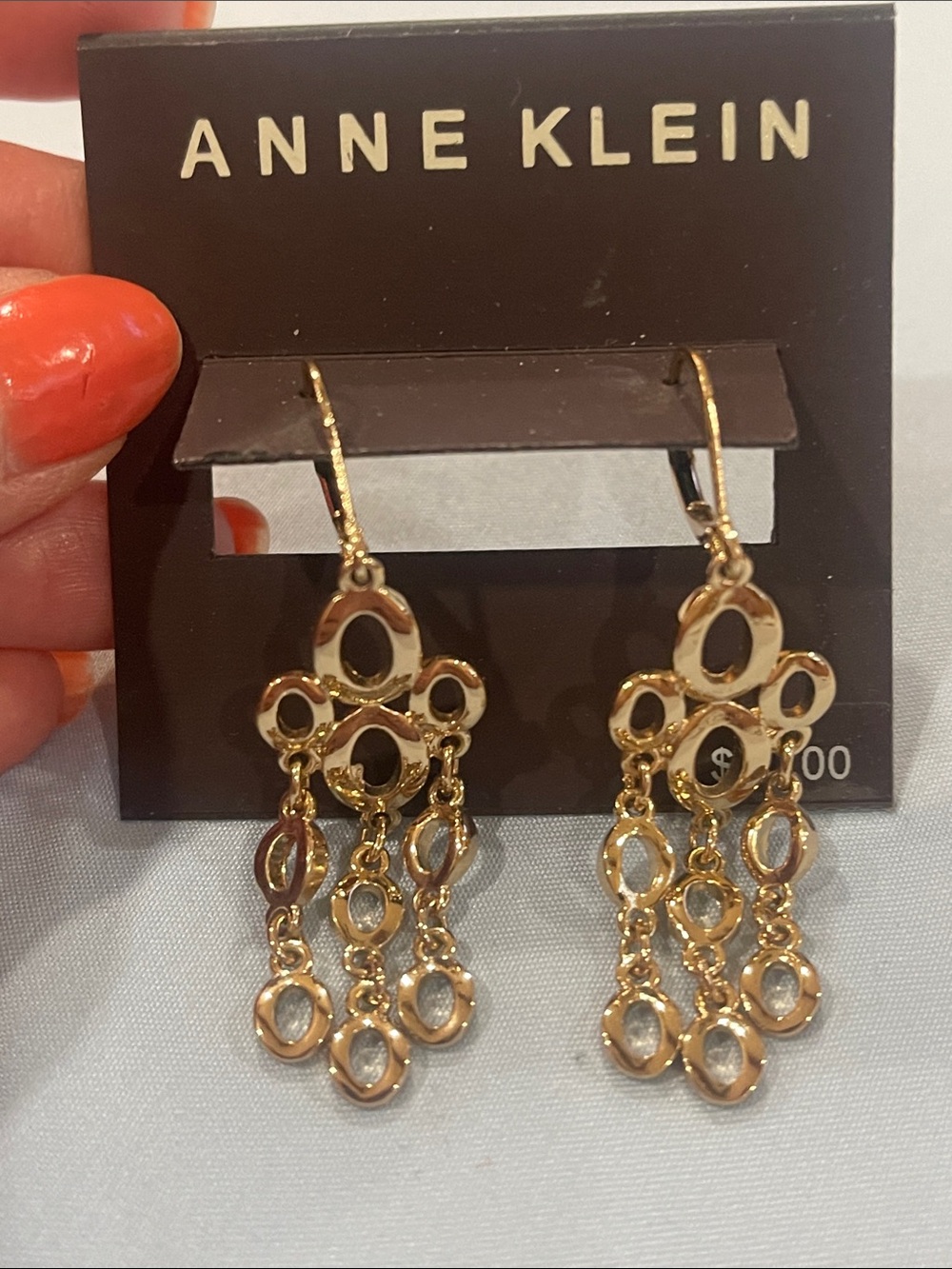 Anne Klein Gold Multi-Loop Chandelier Earrings